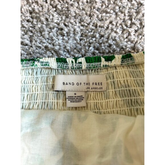 Band Of The Free Womens Small Strapless Green Floral Maxi Dress Smocked Back - Picture 7 of 16